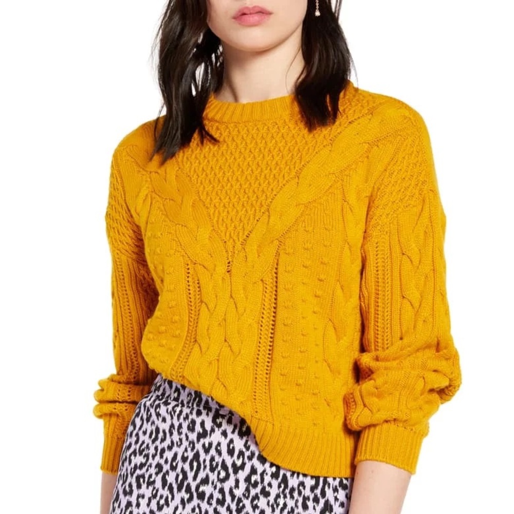 BP x Claudia Sulewski mustard knit sweater